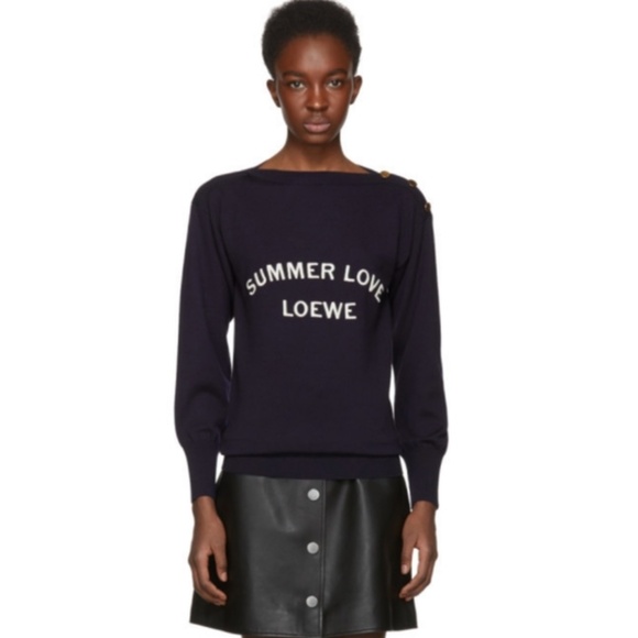 Loewe Sweaters - Loewe Navy Summer Love Sweater